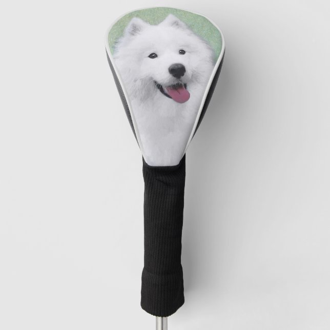 Samoyed Painting - Cute Original Dog Art Golf Head Cover (Front)