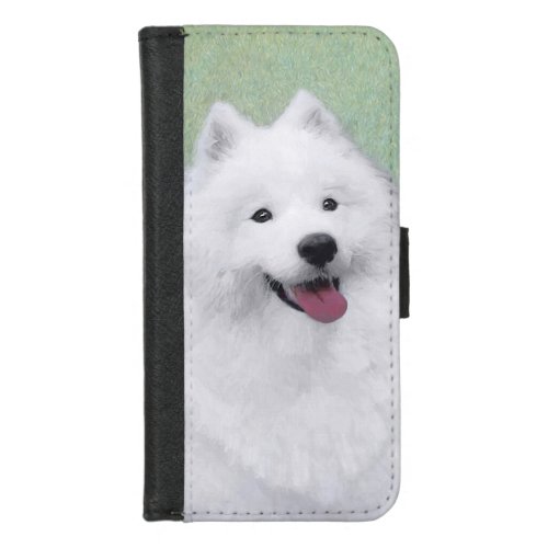 Samoyed Painting _ Cute Original Dog Art iPhone 87 Wallet Case