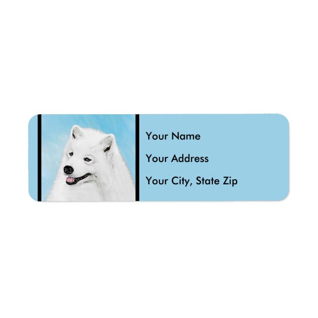 Samoyed Painting - Cute Original Dog Art Label (Front)