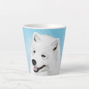 Samoyed Painting - Cute Original Dog Art Latte Mug