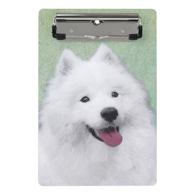 Samoyed Painting - Cute Original Dog Art Mini Clipboard (Front)