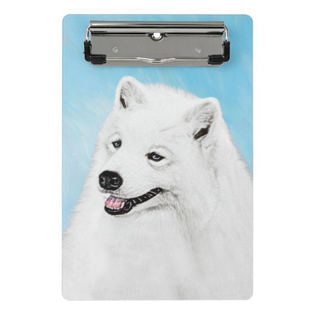 Samoyed Painting - Cute Original Dog Art Mini Clipboard (Front)
