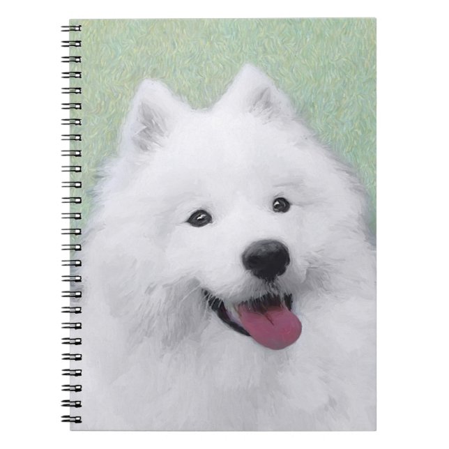 Samoyed Painting - Cute Original Dog Art Notebook (Front)