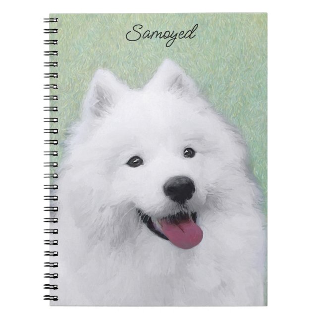 Samoyed Painting - Cute Original Dog Art Notebook (Front)