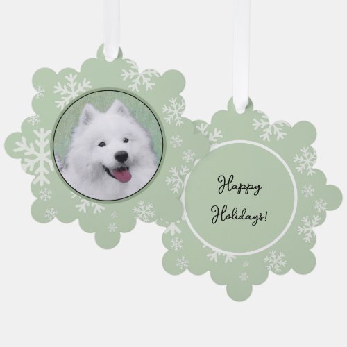 Samoyed Painting _ Cute Original Dog Art Ornament Card