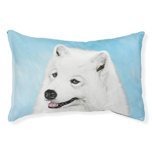 Samoyed Painting - Cute Original Dog Art Pet Bed