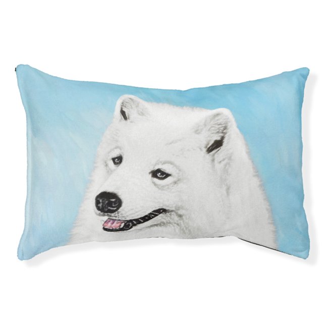 Samoyed Painting - Cute Original Dog Art Pet Bed (Front)