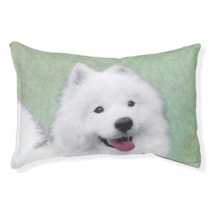 Samoyed Painting - Cute Original Dog Art Pet Bed