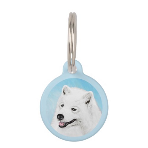 Samoyed Painting _ Cute Original Dog Art Pet ID Tag