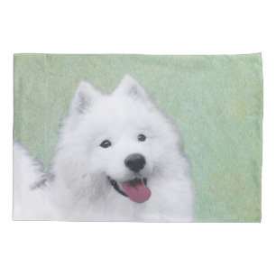 Samoyed Painting - Cute Original Dog Art Pillow Case