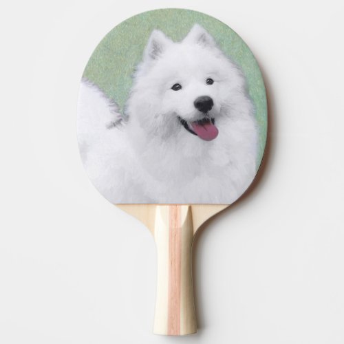Samoyed Painting _ Cute Original Dog Art Ping Pong Paddle