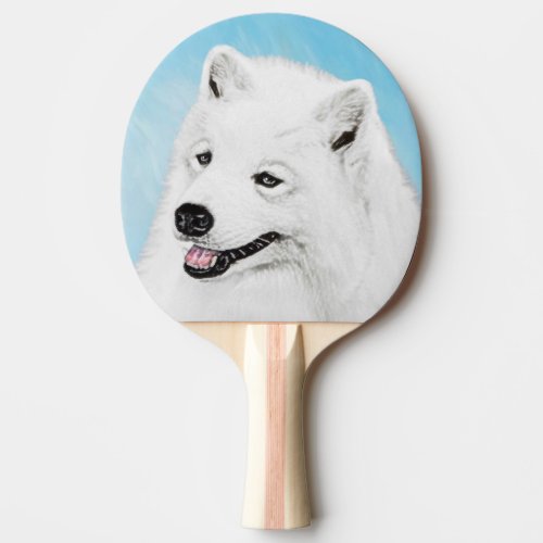 Samoyed Painting _ Cute Original Dog Art Ping Pong Paddle