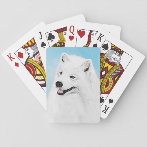 Samoyed Painting _ Cute Original Dog Art Playing Cards