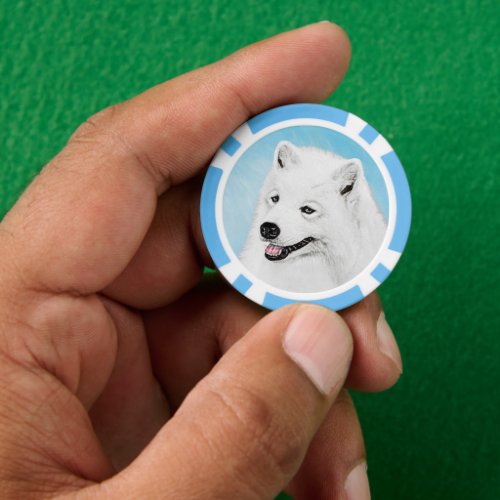 Samoyed Painting _ Cute Original Dog Art Poker Chips