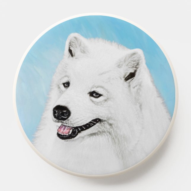 Samoyed Painting - Cute Original Dog Art PopSocket (Popsocket)