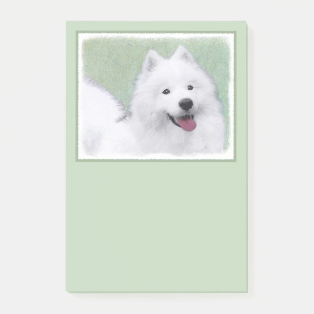 Samoyed Painting - Cute Original Dog Art Post-it Notes (Front)