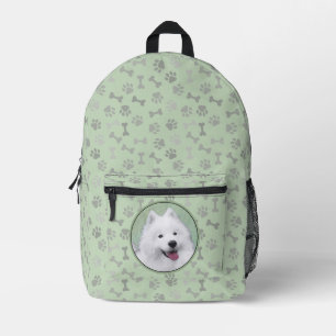 Samoyed Painting - Cute Original Dog Art Printed Backpack