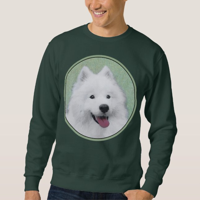 Samoyed Painting - Cute Original Dog Art Sweatshirt (Front)