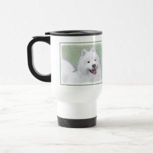 Samoyed Painting - Cute Original Dog Art Travel Mug