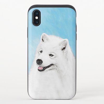 Samoyed Painting - Cute Original Dog Art iPhone X Slider Case