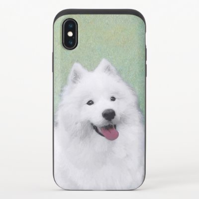 Samoyed Painting - Cute Original Dog Art iPhone X Slider Case