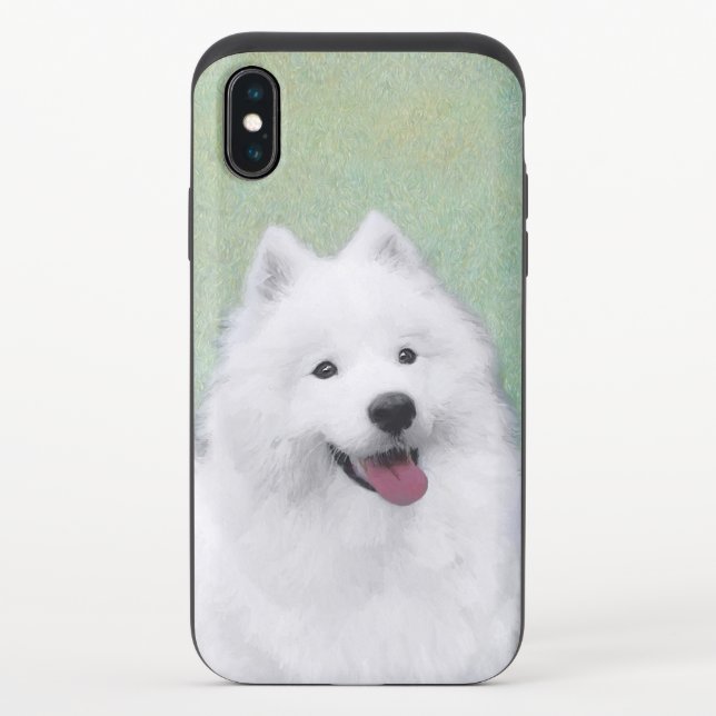 Samoyed Painting - Cute Original Dog Art Uncommon iPhone Case (Back)