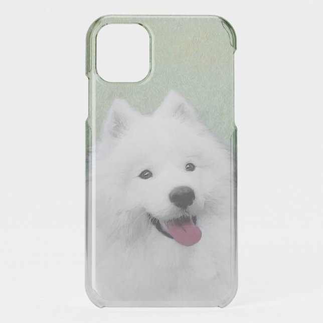 Samoyed Painting - Cute Original Dog Art Uncommon iPhone Case (Back)
