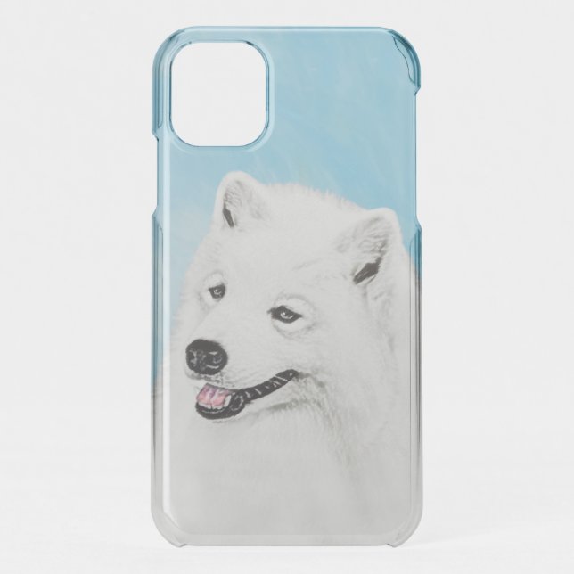 Samoyed Painting - Cute Original Dog Art Uncommon iPhone Case (Back)