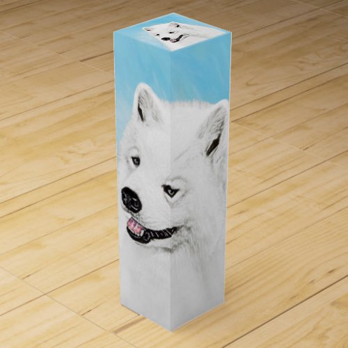 Samoyed Painting _ Cute Original Dog Art Wine Box