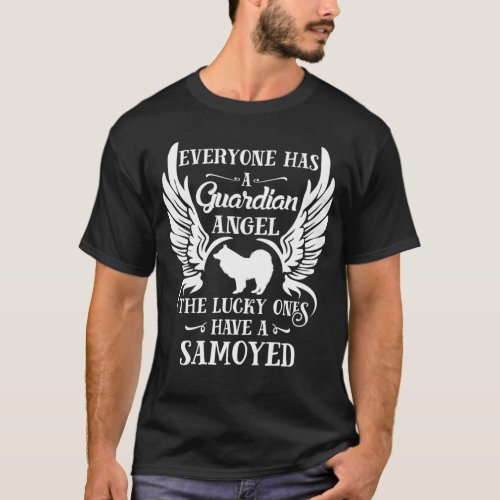 Samoyed pet dog guardian angel T_Shirt