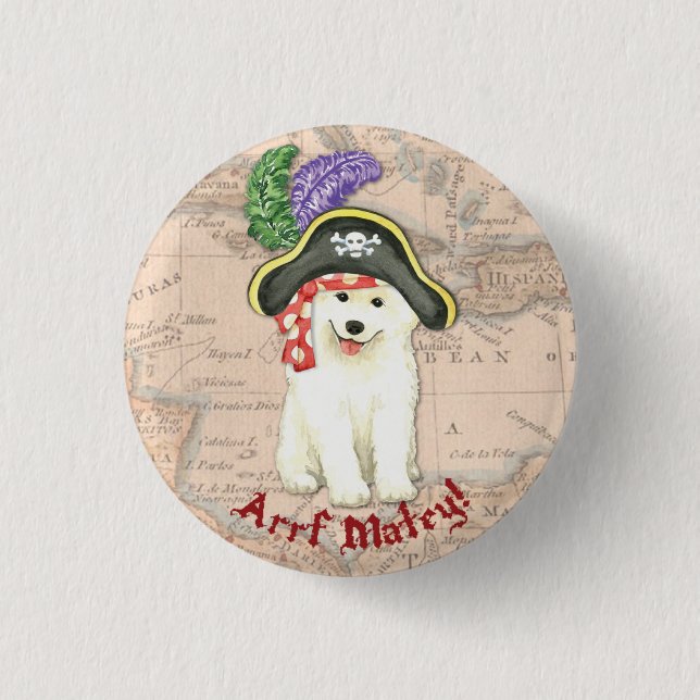 Samoyed Pirate Button (Front)