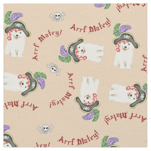 Samoyed Pirate Fabric | Zazzle.com