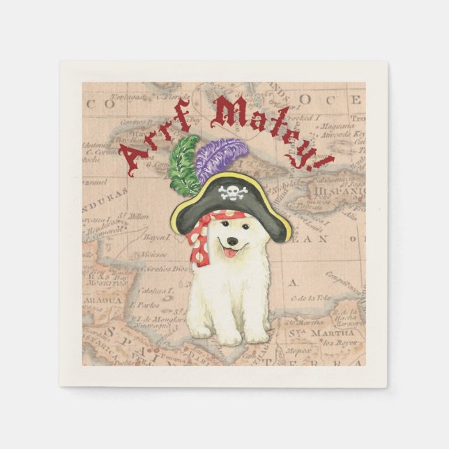 Samoyed Pirate Napkins (Front)