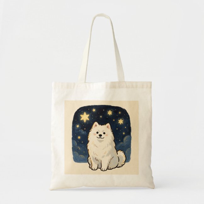 Samoyed Polar Star Night Tote Bag