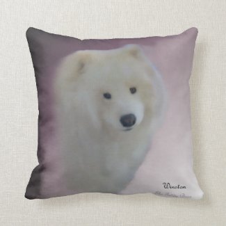 Samoyed Portrait;  Sweet Throw Pillow 16X16