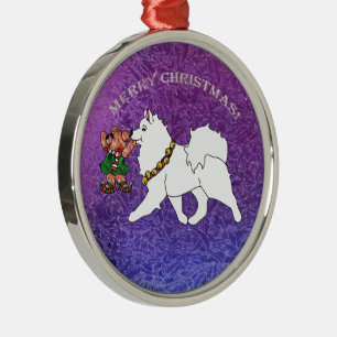 Samoyed Premium Metal Ornament, Ornament