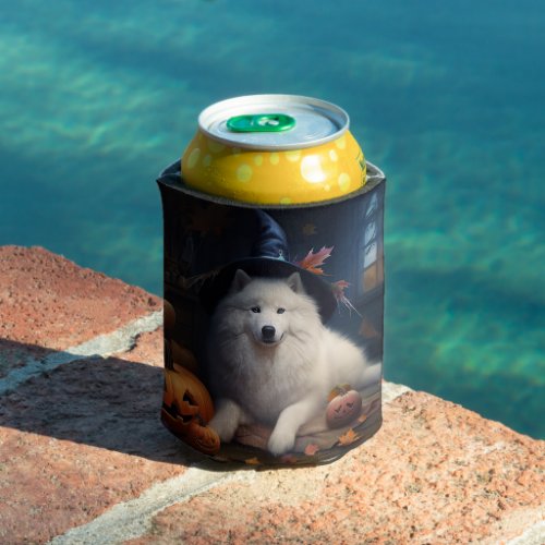 Samoyed Pumpkins Halloween Scary Can Cooler