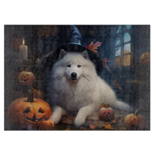Samoyed Pumpkins Halloween Scary Cutting Board