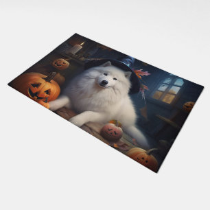 Samoyed Pumpkins Halloween Scary Doormat