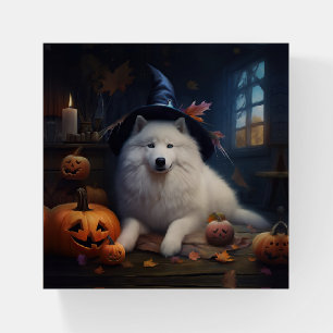 Samoyed Pumpkins Halloween Scary Paperweight