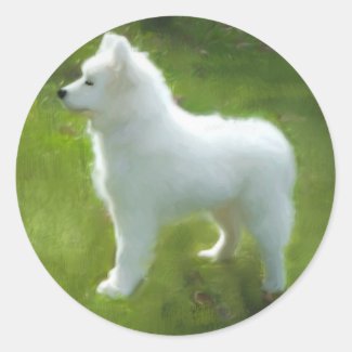 Samoyed Pup Sticker; Multiple Sizes