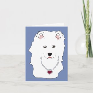 Samoyed Puppy Girl Note Cards