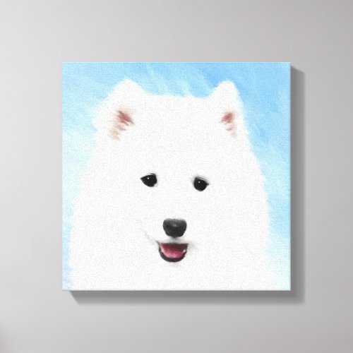 Samoyed Puppy Painting _ Cute Original Dog Art Canvas Print