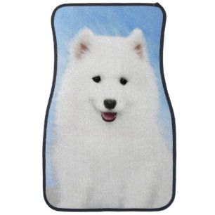 Samoyed Puppy Painting - Cute Original Dog Art Car Floor Mat