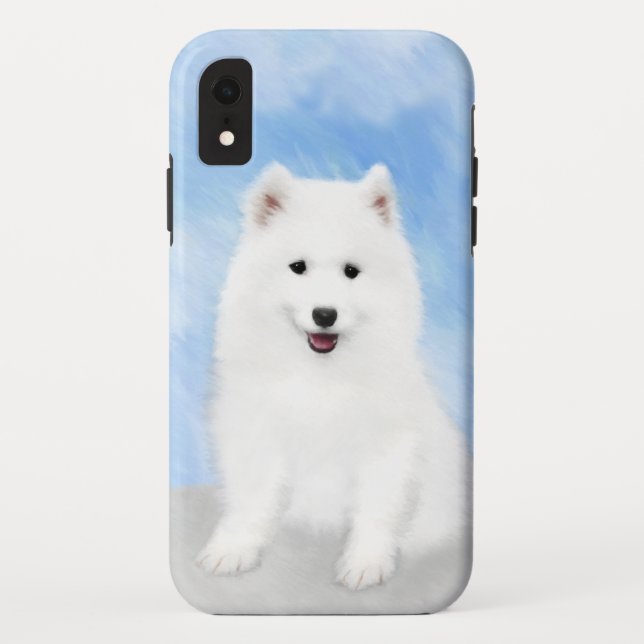 Samoyed Puppy Painting - Cute Original Dog Art Case-Mate iPhone Case (Back)