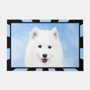 Samoyed Puppy Painting - Cute Original Dog Art Doormat