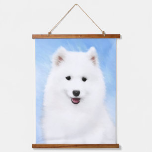 Samoyed Puppy Painting - Cute Original Dog Art Hanging Tapestry