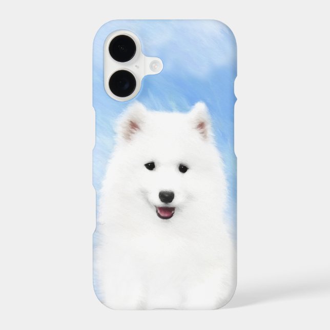 Samoyed Puppy Painting - Cute Original Dog Art iPhone Case (Back)