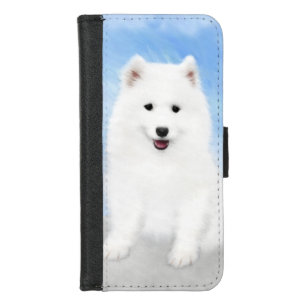 Samoyed Puppy Painting - Cute Original Dog Art iPhone 8/7 Wallet Case