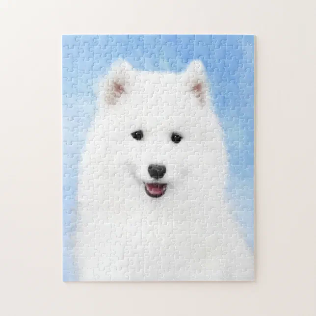 Samoyed Puppy Painting Cute Original Dog Art Jigsaw Puzzle Zazzle